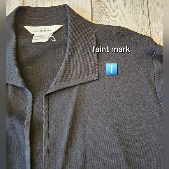 Exclusively Misook Size Medium Black Open Blazer Acrylic Knit Jacket Designer - Picture 8 of 10